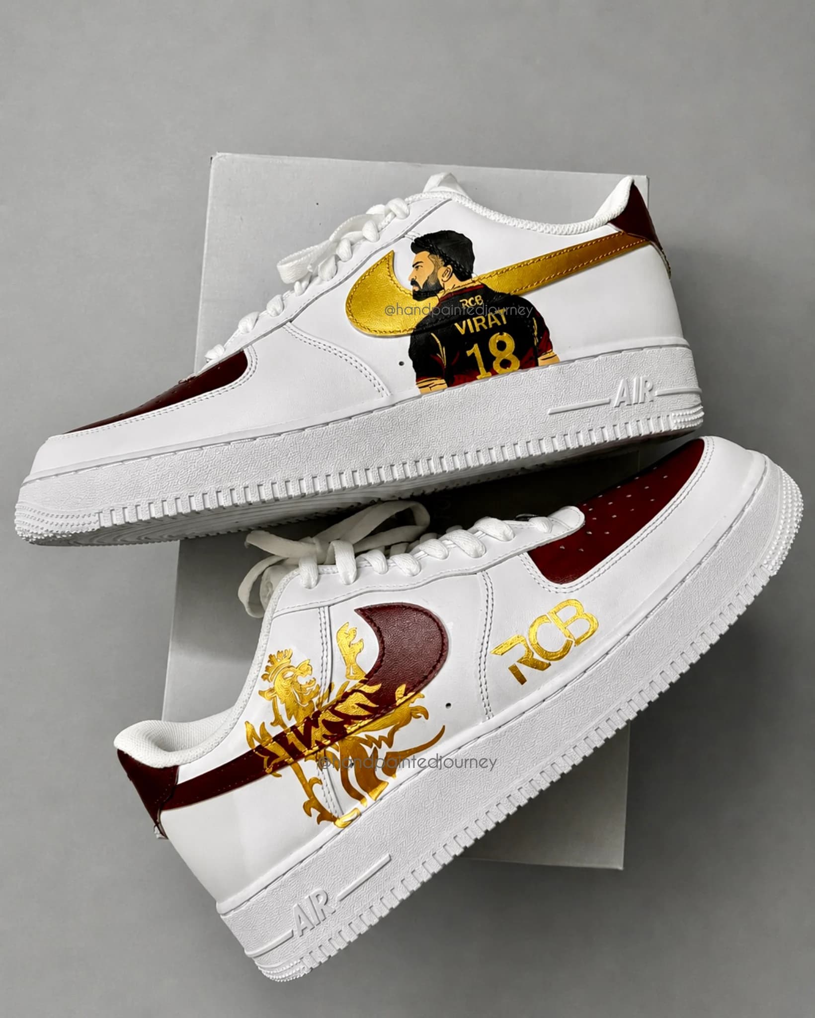 Custom Nike AF1s: RCB-Virat Kolhi Inspired Sneakers